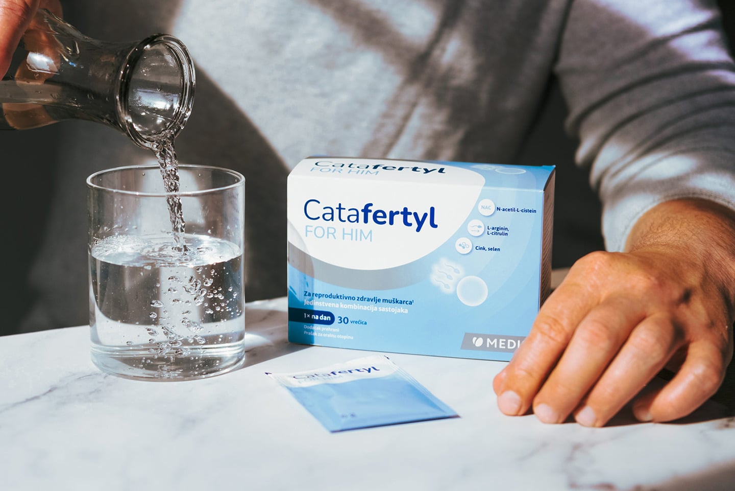 Priprava napitka Catafertyl FOR HIM.