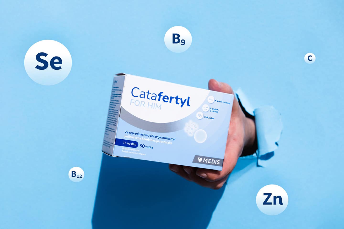 Kakšna je vloga izbranih vitaminov in mineralov v izdelku Catafertyl FOR HIM